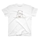coeur.yu（クードットユー）の猫と珈琲（印刷インクカラー：ココアブラウン） Regular Fit T-Shirt