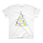 LalaHangeulのハングルでクリスマスツリー スタンダードTシャツ