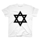 DRIPPEDのSTAR OF DAVID-ダビデの星-黒ロゴ Regular Fit T-Shirt