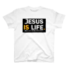 JESUS  ショップのJESUS IS LIFE 黒 スタンダードTシャツ