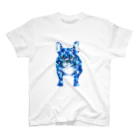 chicodeza by suzuriの青く輝くフレンチブルドッグ Regular Fit T-Shirt