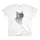 sacco_in offical goodsのBlack&White Cat Regular Fit T-Shirt