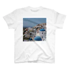 旅好きアルパカの【世界一周旅】ギリシャ　サントリーニ島の景色 スタンダードTシャツ