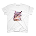 もじゃクッキーの３色の色鉛筆で描いた猫 Regular Fit T-Shirt