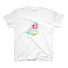 Cody the LovebirdのChubby Bird フードをかぶったコザクラインコ Regular Fit T-Shirt