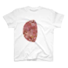 pianocurve DesignのMoon face designed with summer flowers No.20 スタンダードTシャツ