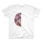 pianocurve DesignのMoon face designed with summer flowers No.23 スタンダードTシャツ