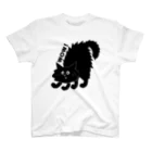 SugarWaterCat SHOPのおどろく黒猫 BLACK CAT WOW ! Regular Fit T-Shirt