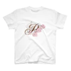 TakakoTaniguchiの“sakura-P”Decorative alphabetシリーズ Regular Fit T-Shirt