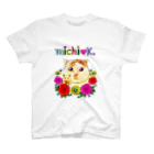 michi♡K  ミチケーファッションブランドの#2 ふく君〜バラ編〜おとぎの国のネコ スタンダードTシャツ