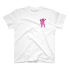 ユキヒョウのお店のバンザイユキヒョウ-ピンク Regular Fit T-Shirt