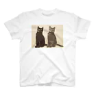 YS VINTAGE WORKSのチェコ　黒猫＆影猫 Regular Fit T-Shirt