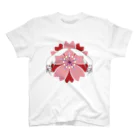 Amiの赤紅桜と屏風狐 Regular Fit T-Shirt