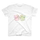 いろはにゃんこ堂の四季猫さん(春/桜)(ピンク/グリーン) Regular Fit T-Shirt