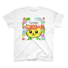 にゃんぴーのお花のうるにゃん（アップ） スタンダードTシャツ