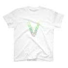 neoacoのAlphabet V -gradation leafs style- Regular Fit T-Shirt