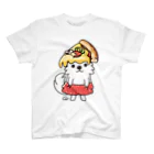 イラスト MONYAAT のPIZZAゲットした　ポメラニアン スタンダードTシャツ