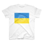 サトオのひまわり白 ウクライナ国旗 クレヨン 티셔츠