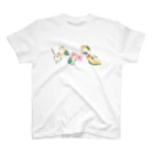 まめるりはことりのあつまれシロハラインコちゃん【まめるりはことり】 スタンダードTシャツ