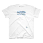 aloha_pineapple_hawaiiのALOHA マリンボーダー(blue)　014 スタンダードTシャツ