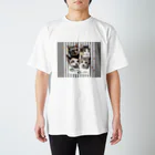 白とライムのストライプチビタンク Regular Fit T-Shirt