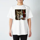 猫の事務所の腹減りヘリ子 スタンダードTシャツ