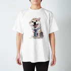 Momojiの犬画の柴犬18 スタンダードTシャツ