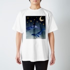 NEONEONの夜を泳ぐクジラ Regular Fit T-Shirt