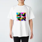 mocha_jasmine_shopのネコの散歩道〜カラフルアート〜 Regular Fit T-Shirt