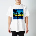 GALLERY misutawoのリゾートプールのサンセット Regular Fit T-Shirt