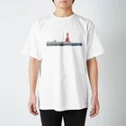 まんもすの赤灯台と釣り人 Regular Fit T-Shirt