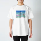 ゆかしのぺろ〜んshopの夕暮れの散歩道(春) Regular Fit T-Shirt