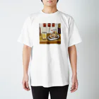 点心夫婦商店の餃子ビール（背景） スタンダードTシャツ