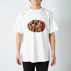 ぴーひゃら食べもの水彩画のピザ、マルゲリータ Regular Fit T-Shirt