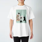 keeeeeep smilingの手動扇風機係りの猫 スタンダードTシャツ