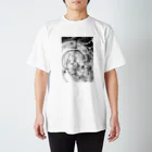 家の中の蛙 SUZURI店／森本のふたつの(黒) Regular Fit T-Shirt