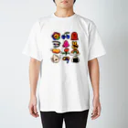 愉快レトロ雑貨屋★39太郎のレトロポップ39太郎・絵文字【ふちどりしてる】 Regular Fit T-Shirt