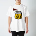 無水屋の【ROUTE 66風】BEER 633 (瓶あり) Regular Fit T-Shirt