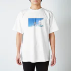 ずっと風景BGMの青空風車ロゴあり Regular Fit T-Shirt