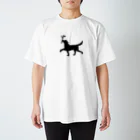 J工房-suzuri店の陽気なレトリーバー[黒字](バックプリント有) Regular Fit T-Shirt