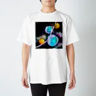TɐKAyꓵK𝓲の『回る地球と転がる木星』 Regular Fit T-Shirt
