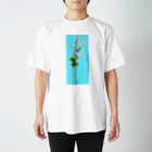 shi-chi Labo graph(詩一）のブルースター(青背景) スタンダードTシャツ