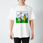 須田ふくろうの「キャンドルくんとライトくん」四つ葉のクローバー スタンダードTシャツ