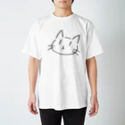 なんだこれTシャツとトーバッグのNEKO（ねこ・顔のみ・白猫） Regular Fit T-Shirt