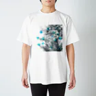 shi-chi Labo graph(詩一）のブルーグレーウッドとクリスタルブルー木蓮蝶 Regular Fit T-Shirt