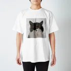 【CPPAS】Custom Pet Portrait Art Studioのブサかわいいエキゾチックショートヘアの子猫-レンガブロックの背景 Regular Fit T-Shirt