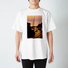 小佐々塾の夕陽と棚田 スタンダードTシャツ