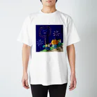 無理サファリパークの辛獅子(ツライオン)の赤ちゃんのツライオン花火Tシャツ スタンダードTシャツ