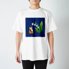 月見里 雀 -yamanashi suzume-のスズランと雀 スタンダードTシャツ