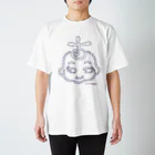 ChiruDOODLEの長点線ちるピー　ネイビー　前面のみプリント Regular Fit T-Shirt